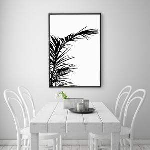 plant silhouette cotton canvas poster the scandique
