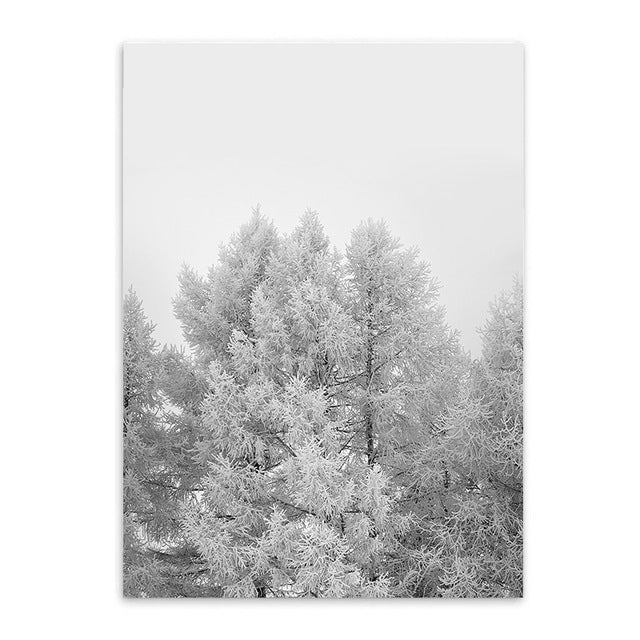 snowy forest cotton canvas poster the scandique