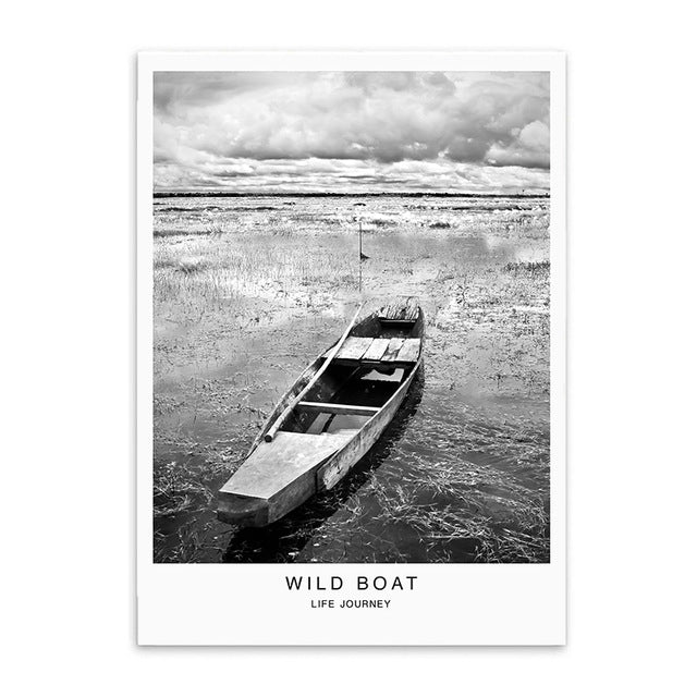 wild boat cotton canvas poster the scandique