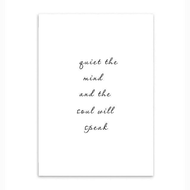 quiet the mind cotton canvas poster the scandique