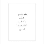 quiet the mind cotton canvas poster the scandique