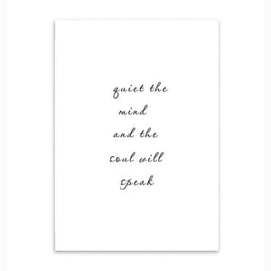 quiet the mind cotton canvas poster the scandique