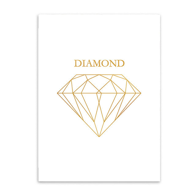 diamond gold cotton canvas poster the scandique