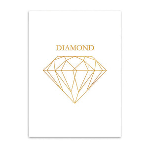 diamond gold cotton canvas poster the scandique