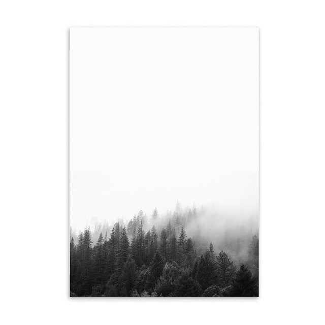 forest in fog cotton canvas poster the scandique