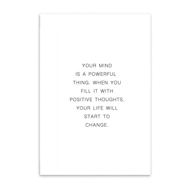 positive thinking cotton canvas poster the scandique