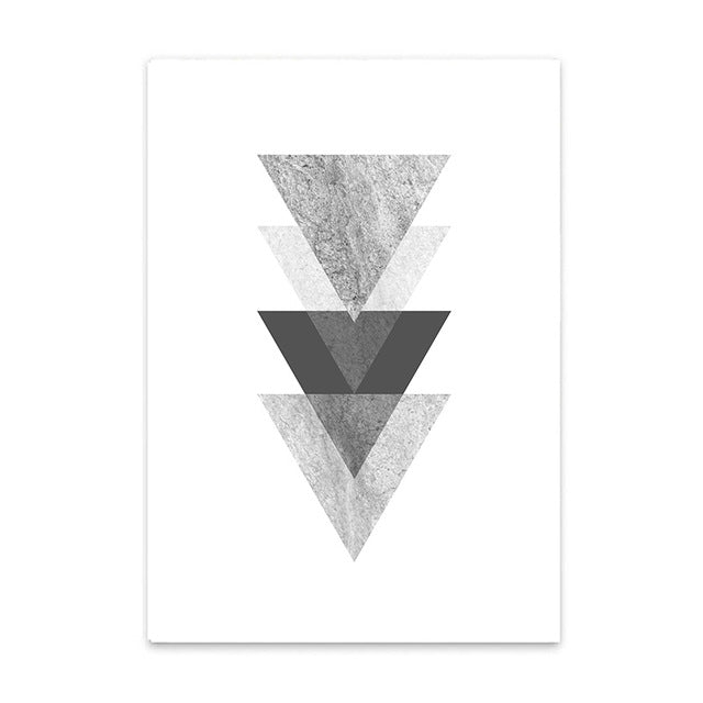 Downward arrows triangles cotton canvas poster the scandique