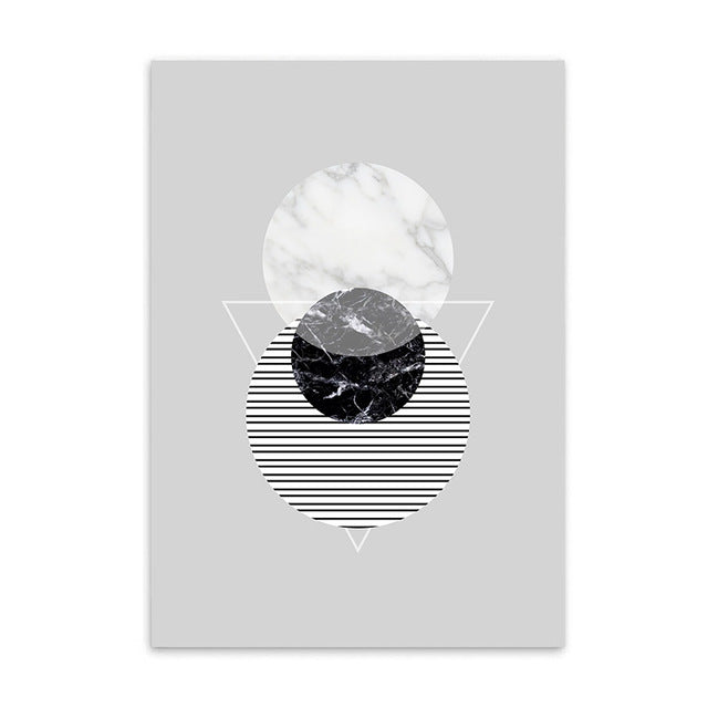 varied circles cotton canvas poster the scandique