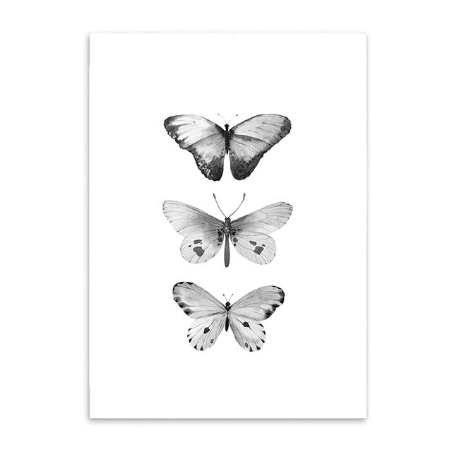 butterfly triple poster cotton canvas the scandique