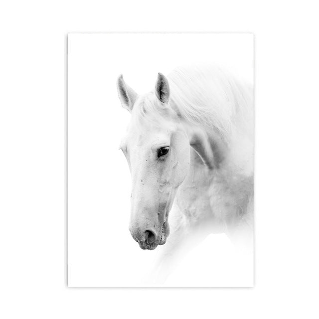white horse cotton canvas poster the scandique